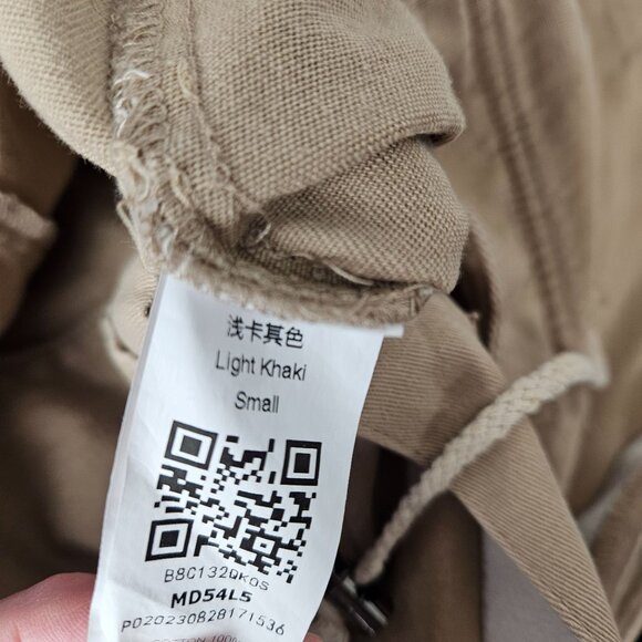 Pepochic Women's Light Khaki Military Style Jacket Snap Buttons Pockets Small - Picture 12 of 12